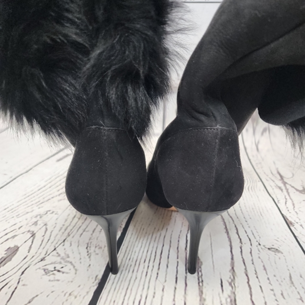 Ann Taylor Black Shearling Lamb Fur Booties - Picture 6 of 12